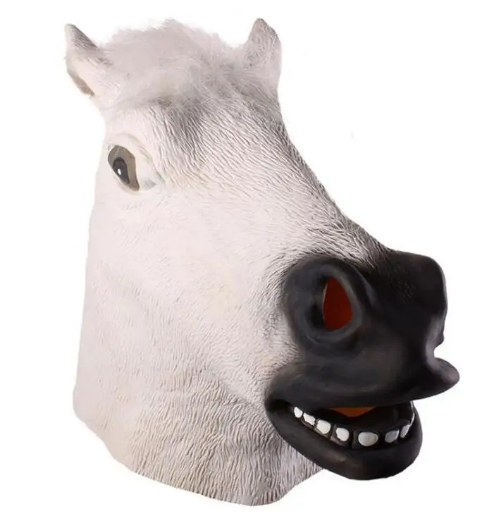 Pruun Hobune Mask Jube Hobuse Pea Mask Kummilateks Loomade Mask Uudsus Halloween Kostüümid Mask Pilt 3 