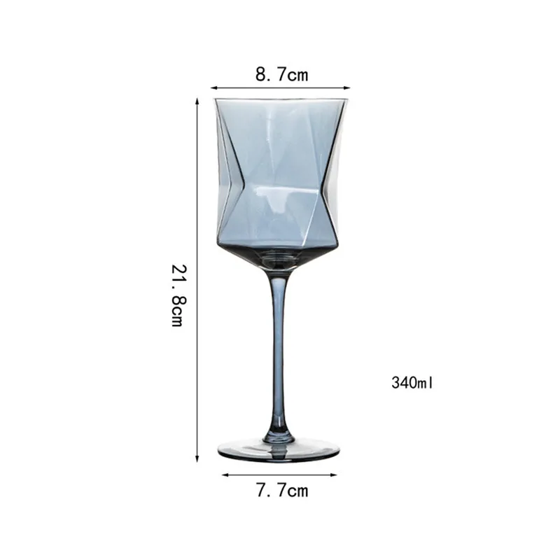 Põhjamaade Crystal Veini Klaase Kodu Läbipaistev Värviline Hulknurk Diamond Šampanja Klaas Pokaalilaadse Cup Kuldse Servaga Klaas Tassi Barware Pilt 5 