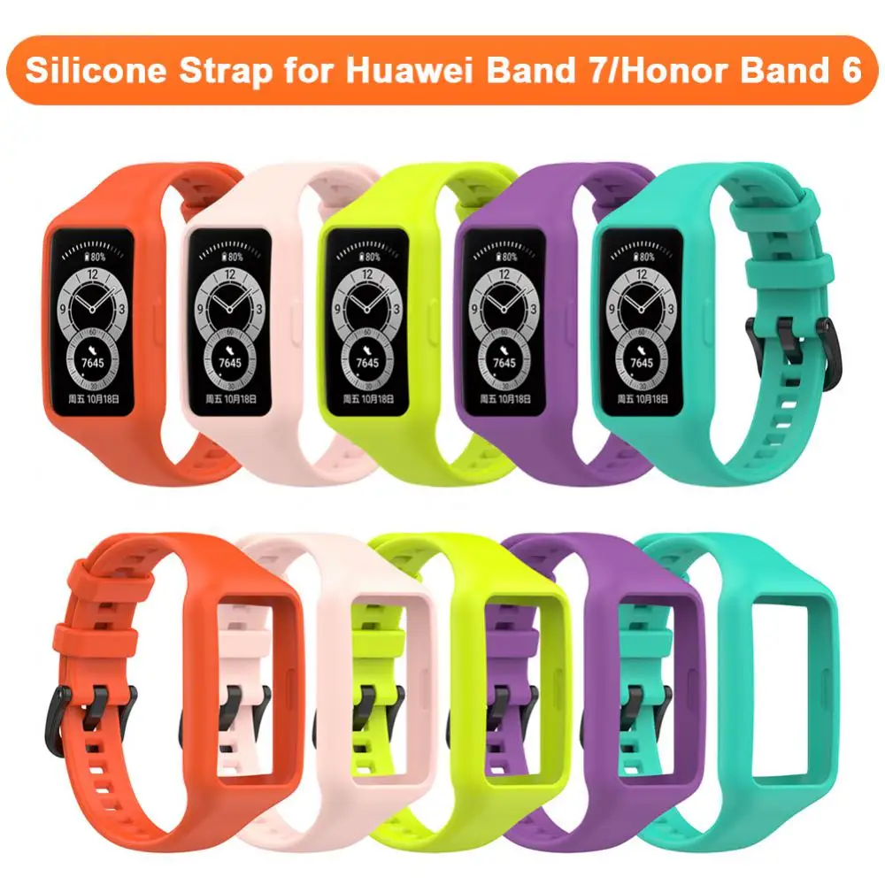 Rihma Huawei Band 7/Honor Band 6 Silikoonist Rihm Smart Watch Band Asendamine Käepaela eest Huawei Band 7/Honor Band 6