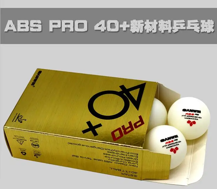 SANWEI 3 Tärni ABS 40+ Uus Materjal ABS PRO Armiline PP Palli Lauatennis pall / ping pong pall 2boxes/palju 12 pallid