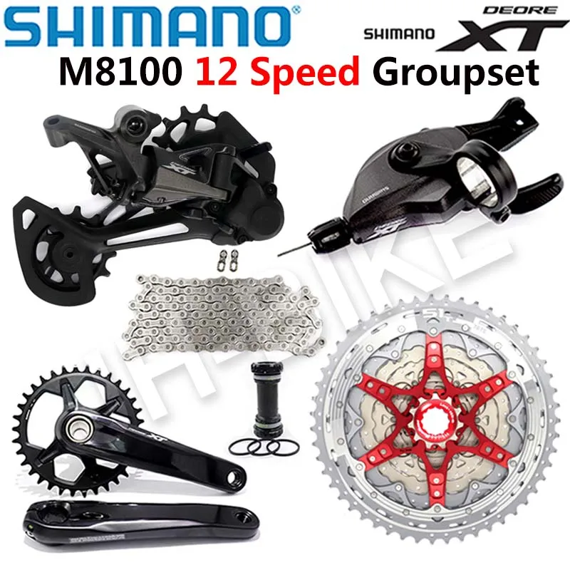 SHIMANO DEORE XT M8100 Groupset 32T 34T 36T 170 175mm Crankset Mountain Bike Groupset 1x12 Kiirus CSMZ901 M8100 Taga Derailleur