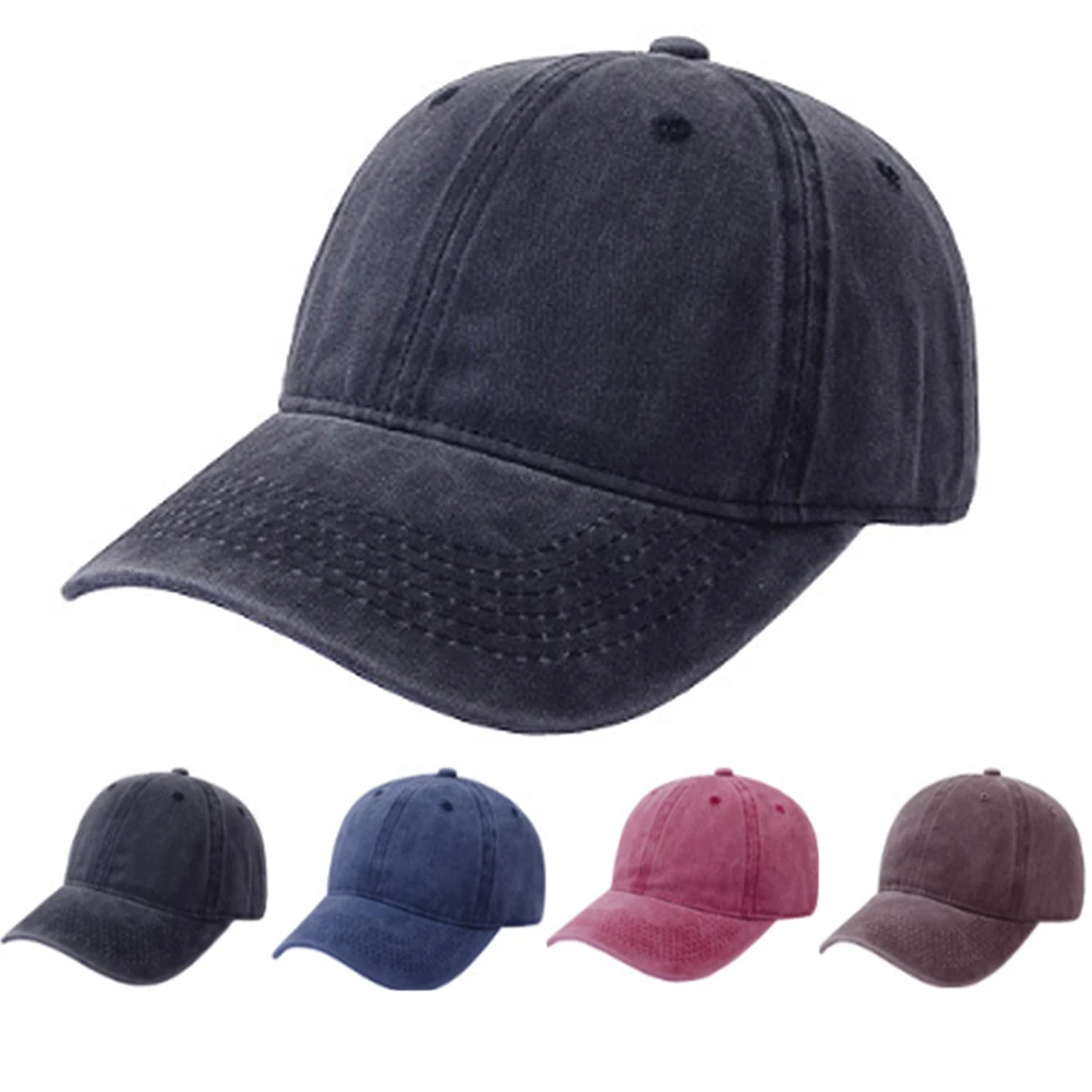 Solid Color Pestud Denim Baseball Cap Sügisel Mehed Naised Reguleeritav Snapback ühise Põllumajanduspoliitika Isa müts Golf Sunblock Jäähoki Meeste Mütsid