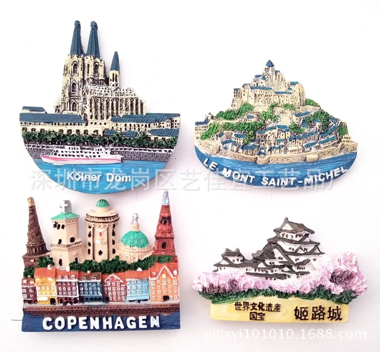 Taani Kopenhaageni Külmkapp Magnet Decor Himeji, Jaapan 3d Magnet Külmkapp prantsuse Meresadamad Külmik Prantsusmaa Magnetid Kingitus Ideid