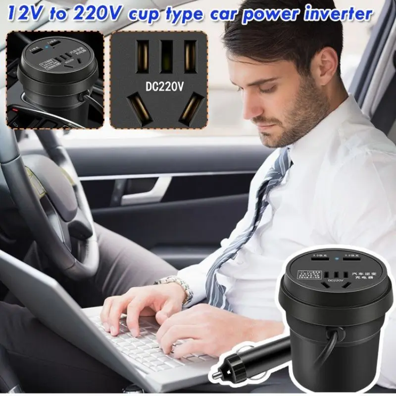 Tass Tüüp Car Power Inverter Auto Telefoni Laadimise Pistikupesa Kiire Eest Võimu Qc 3.0 24V Veoauto Muundur 12V To 220V