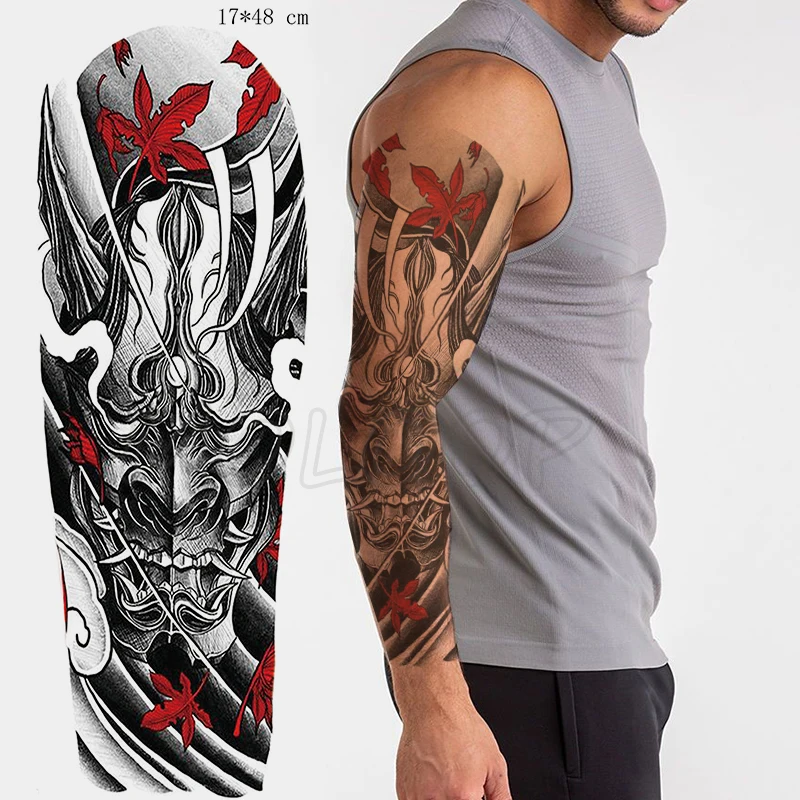 Täielik Arm Veekindel Ajutine Tätoveering Kleebis Maple Leaf Müüt Prajna Laine Võltsitud Tätoveering Flash Tatto Body Art Mehe Naine