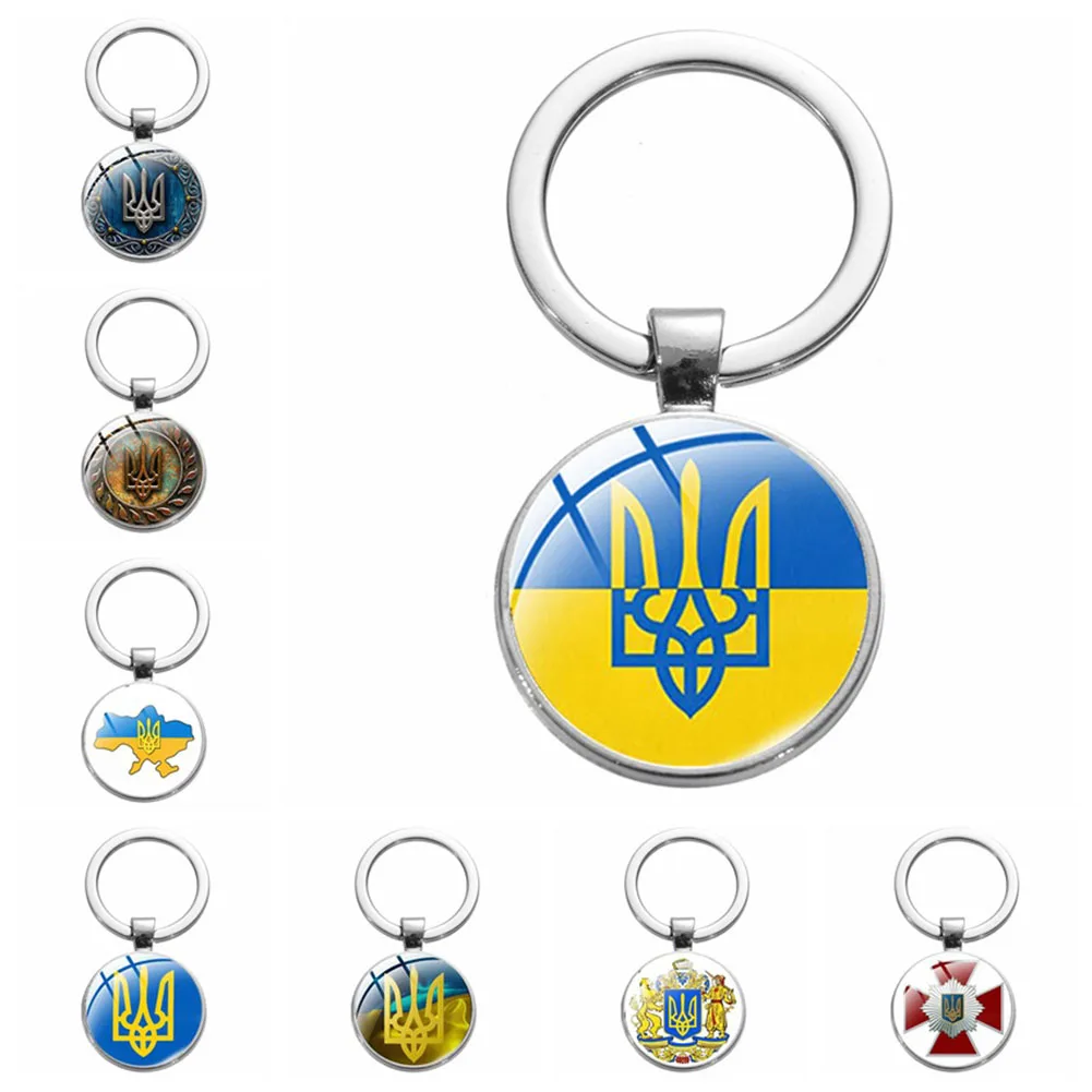 Ukraina Võtmehoidja Nipsasju Ukraina Lipu Trident Sümbol Sulamist Võlu Võtmehoidjad Kott Auto Ripats Võtmerõngast Unisex Ehete Kaunistamiseks