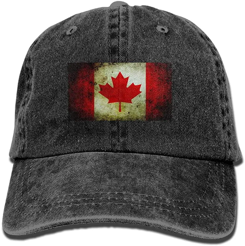 Unisex Täiskasvanud Vintage Kanada Lipu Pestud Denim Puuvill Sport Väljas Baseball Cap Reguleeritavad Üks Suurus