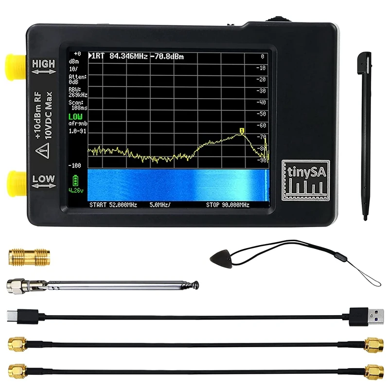 Uuendatud Tinysa Spektri Analüsaator,MF/HF/VHF-UHF Sisend 0,1 MHZ-350MHZ Ja UHF Sisend 240MHZ-960MHZ,Signaali Generaator