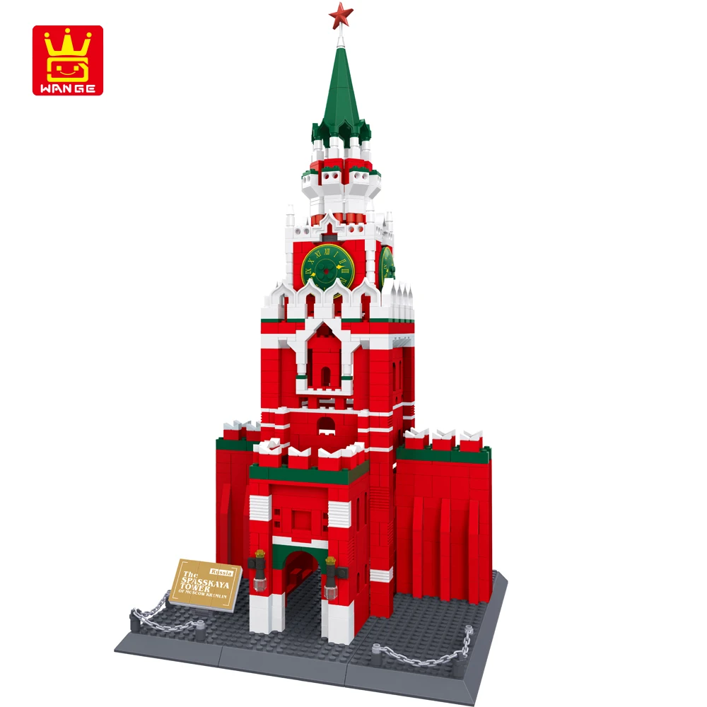 WANGE Plokid Kuulus Venemaa Kremli ehitusplokid 1044pcs Tellised DIY Koguda Ehituse Mänguasjad, Laste Sünnipäev Kingitused Pilt 0 