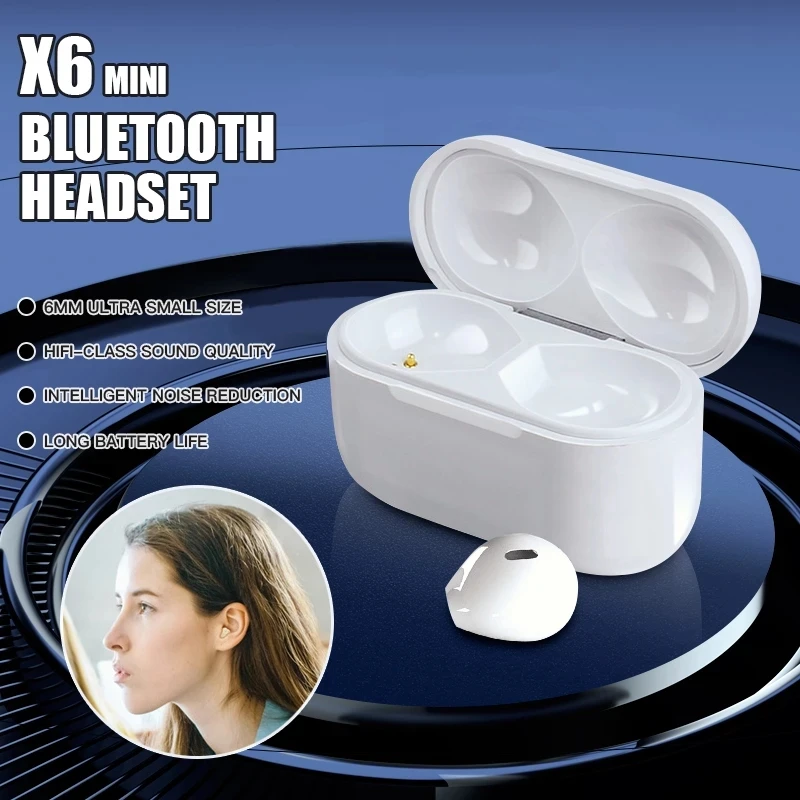 X6 TWS Juhtmeta Kõrvaklapid lnvisible Bluetooth Kõrvaklapid Mini Semi-In-Ear Müra Vähendamise Touch Sport Peakomplekt Mängude Earbuds